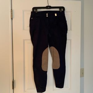 Navy blue/tan knee patch euro seat HKM riding breeches